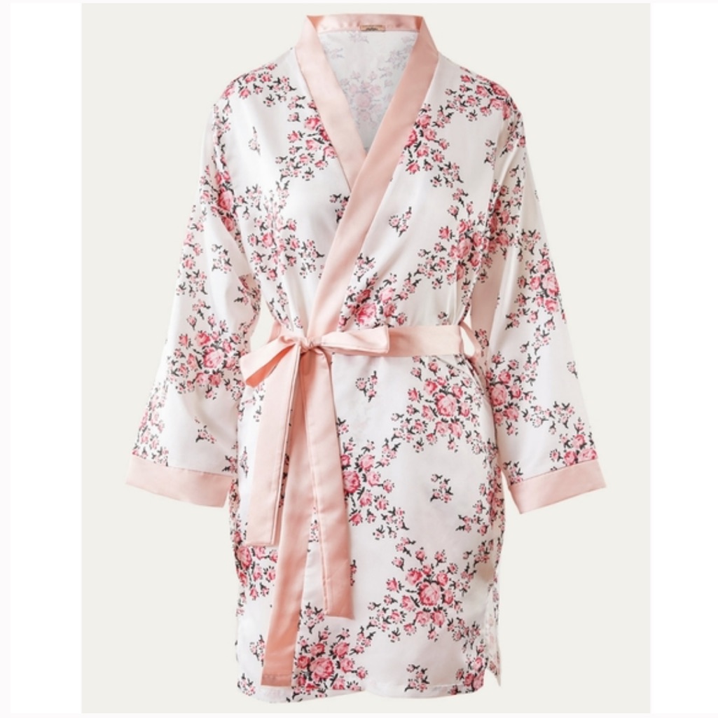 Morgan Lane Allie Robe Pink Flowers